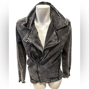 Women's Black‎ Denim moto Jacket